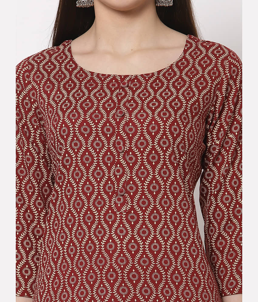 HISHAM - Maroon Straight Rayon Women's Stitched Salwar Suit ( Pack of 1 ) view 2
