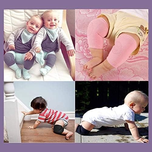 SAFE-O-KID' Pack of 2- Crawling Baby, Toddler, Infant Anti-Slip Elbow and Knee Pads/Guards-Pink view 2