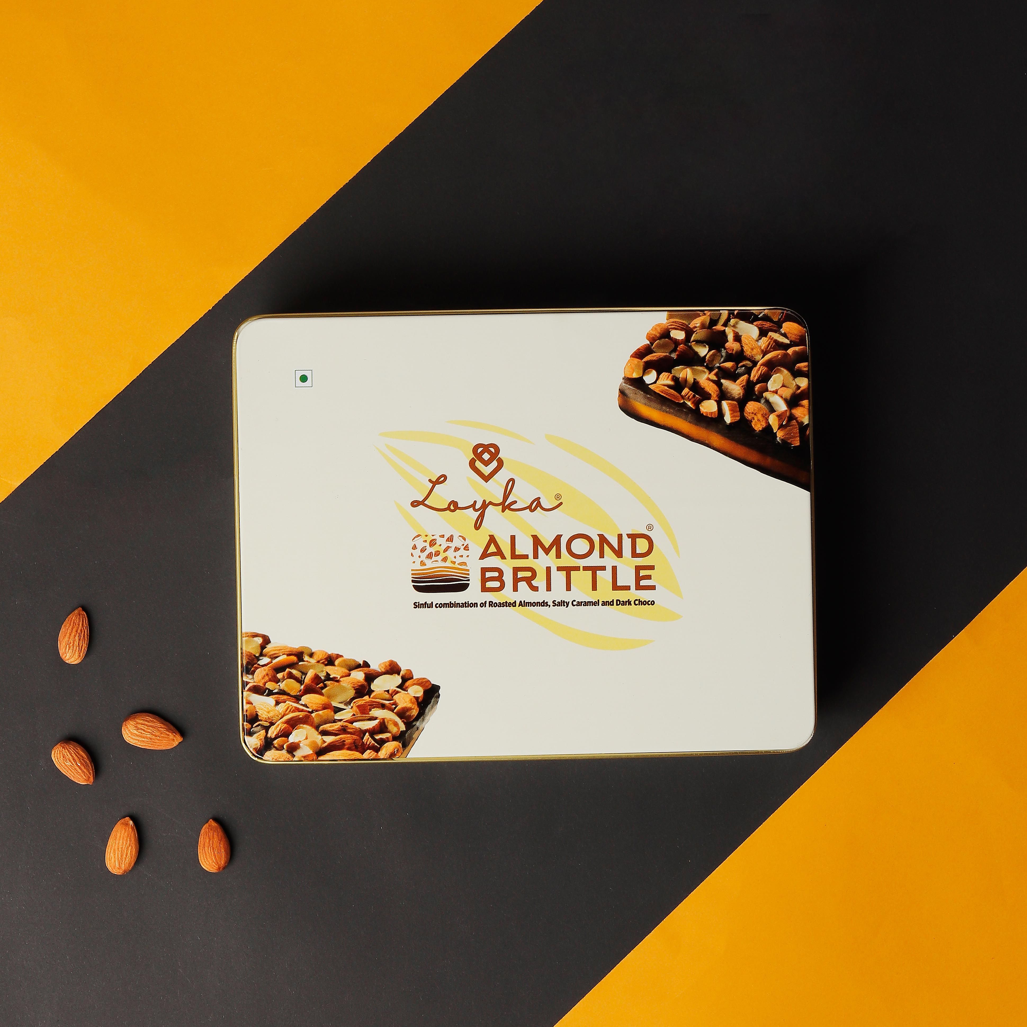 Loyka Almond Brittle Tin, 15 Pcs Box, 255 gm view 2