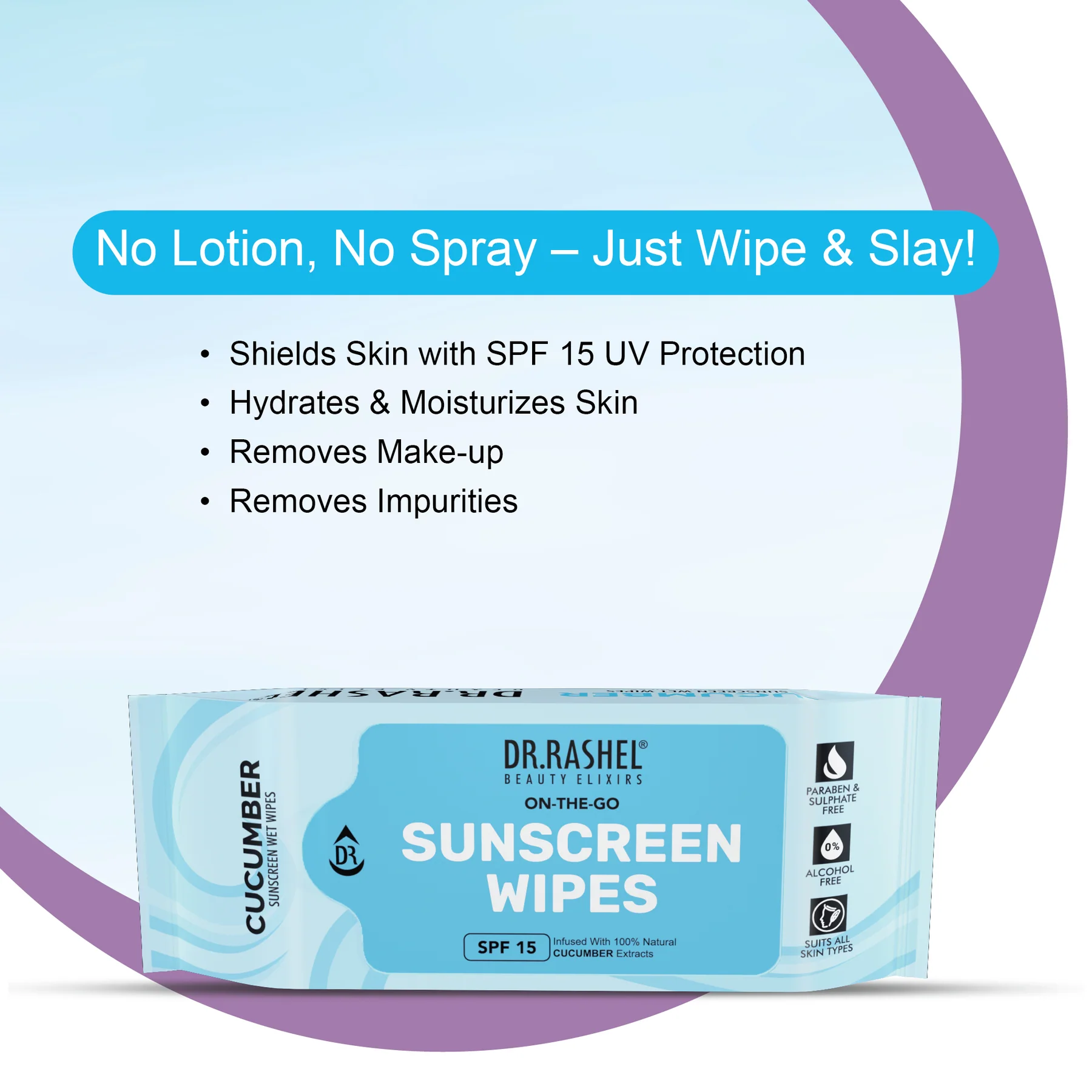 Cucumber Sunscreen Wipes (Pack of 2) - SPF 15 view 2