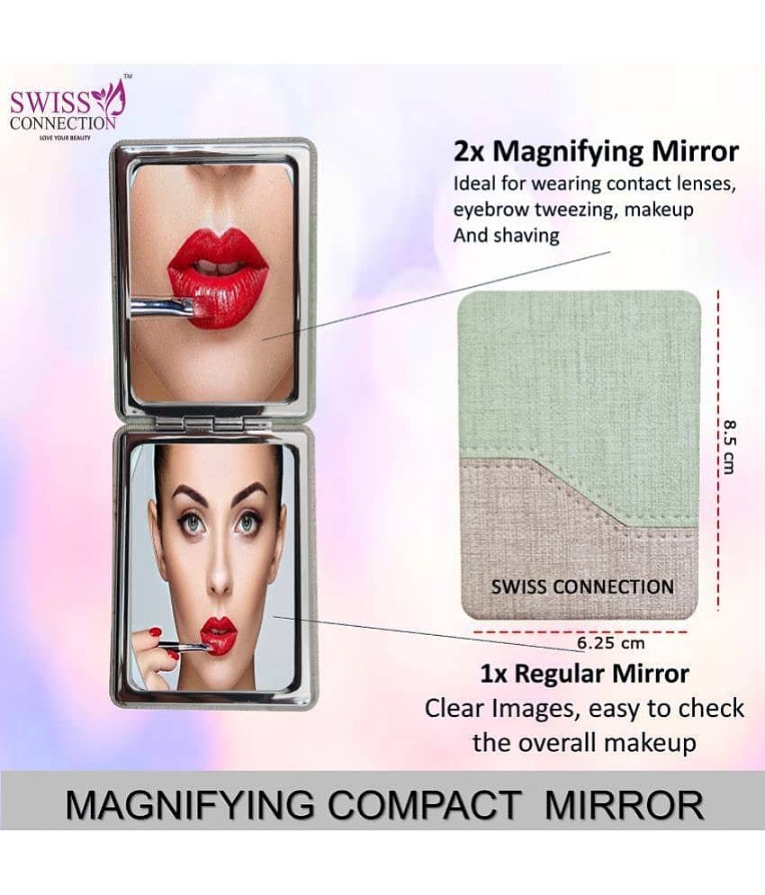 Swiss Connection Mini Detangler Hair Brush Dual Sided Square Compact Mirror 2x Pack of 2 view 2