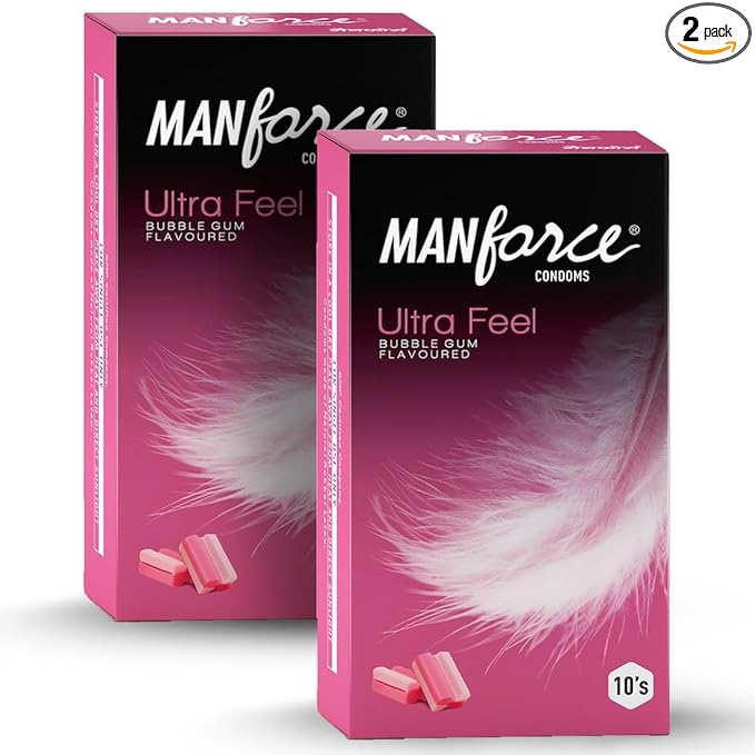 Manforce Ultra Feel Bubblegum Flavoured Condoms 10 Pieces (Pack of 2)