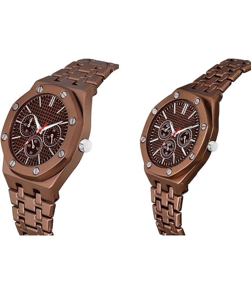 acnos Silver Stainless Steel Analog Couple's Watch view 2