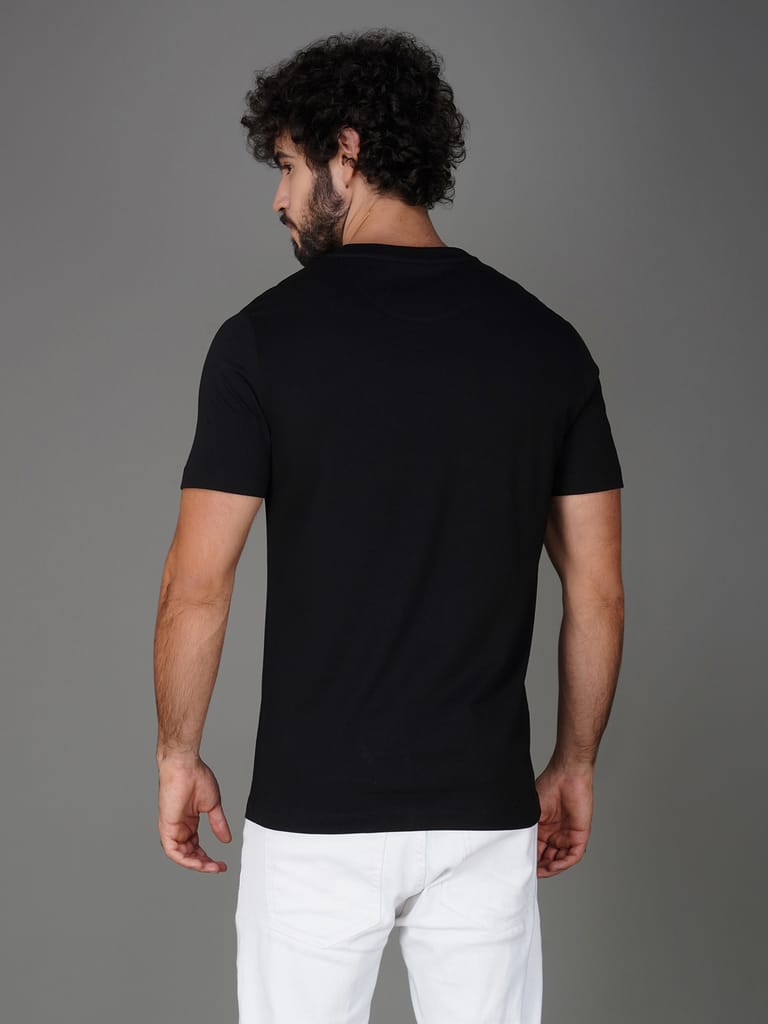 Men's Soft Cotton Jersey Branded Tee Black view 2