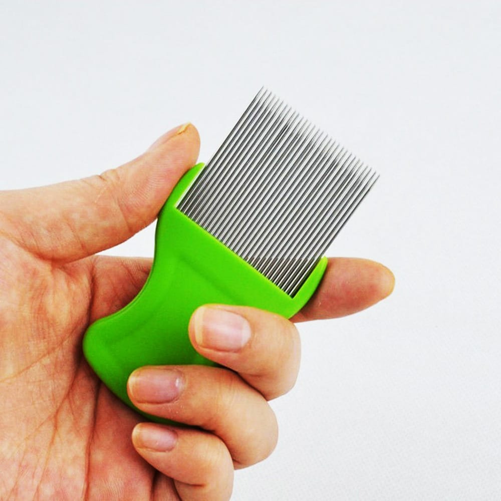 Q D HAIR LICE NIT EGG REMOVER COMB REMOVES HEAD LICE LOUCE FOR MEN WOMEN KIDS GIR AND PETS STAINLESS STEEL TEETH view 2