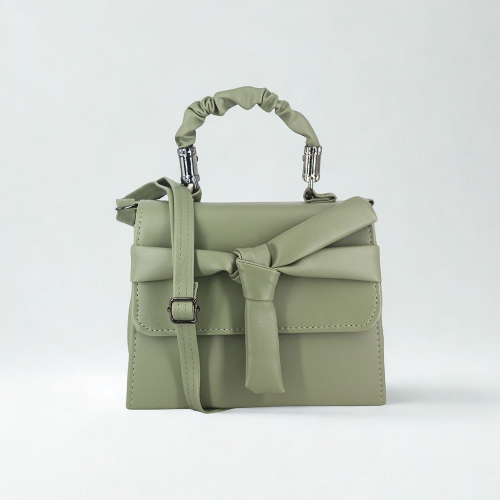 Bow Detail Sling Bag | Premium PU Leather Small Handbag | Trendy Shoulder Bag for Girls & Women view 2