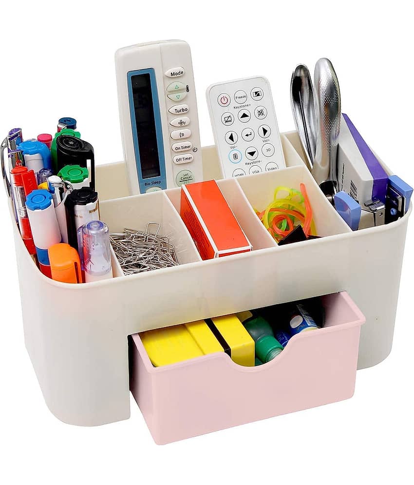 Cosmetic Make Up Storage Box Organizer with Makeup Stand and Drawers for Dressing Table, Bedroom, Home (Pack of 1)