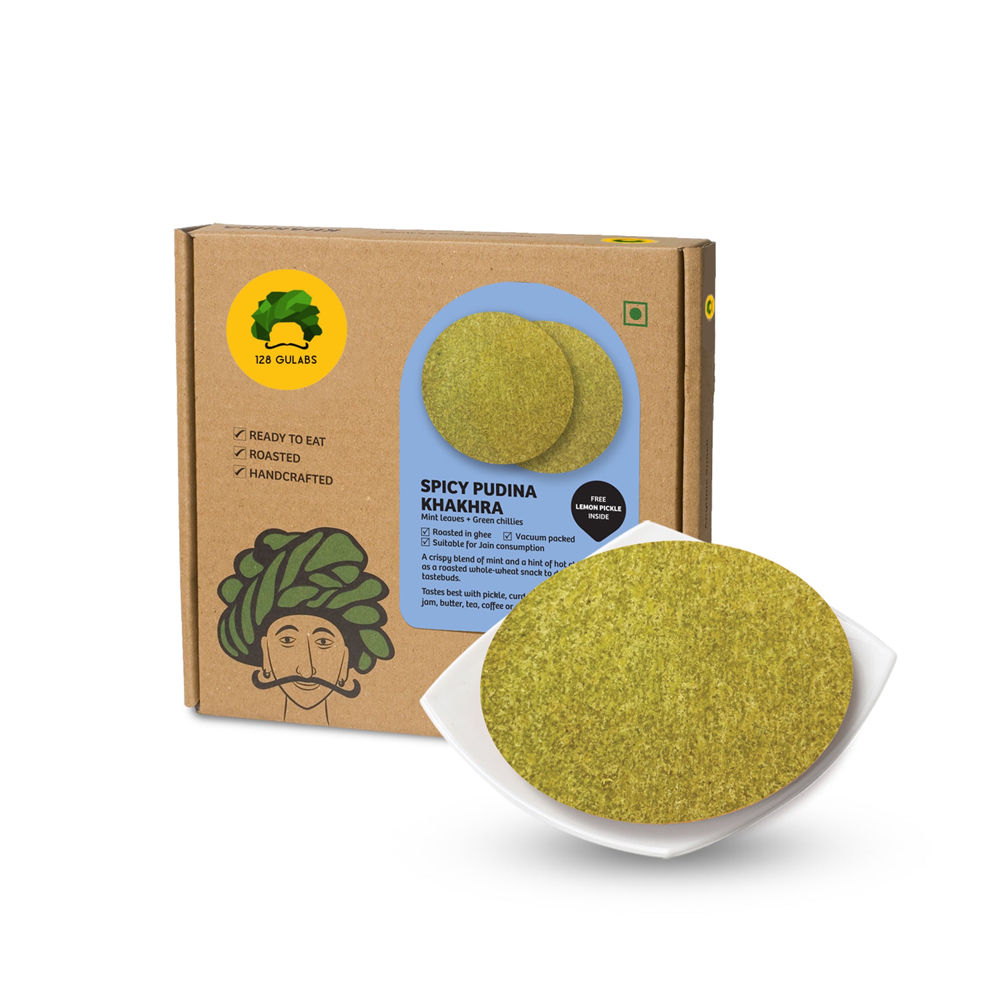 Spicy Pudina Khakhra, 12 Pcs