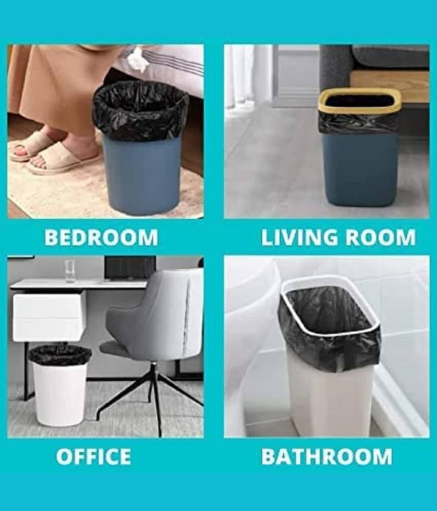 Black Virgin Plastic Dustbin and Garbage bags view 2