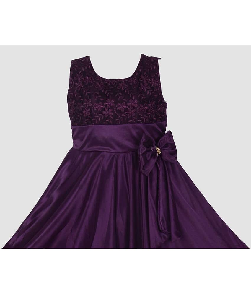 9stiches - Purple Lycra Girls Frock ( Pack of 1 ) view 2
