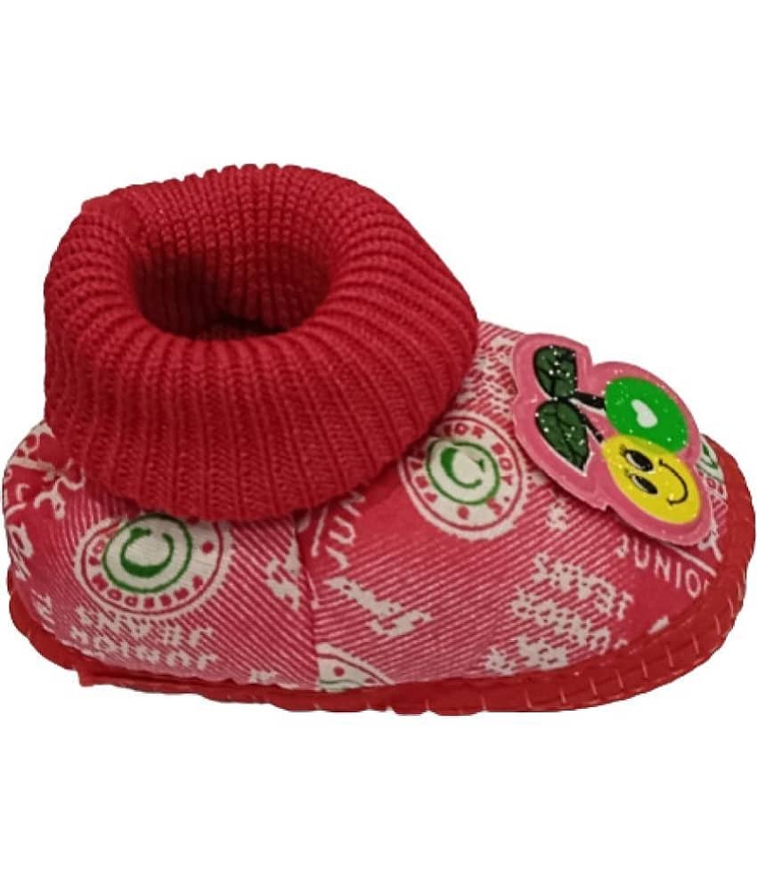 YESKART - Red Booties For Baby Boy & Baby Girl 0-3 Months ( Pack of 1 ) view 2