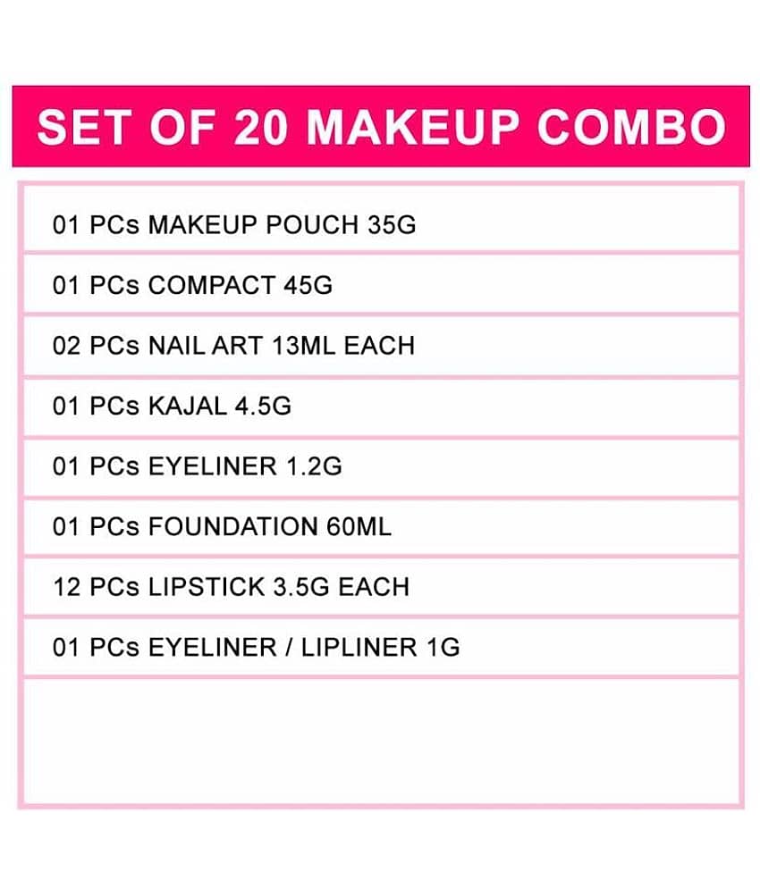 Adbeni Traval Friendly Makeup Combo, Set of 20, GC1082 Makeup Kit 163 view 2