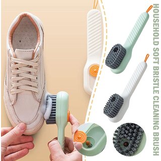 Automatic Liquid Shoe Cleaning Brush with Built-in Soap Dispenser 2-in-1 Shoe Scrubber Clothes Washing Brush Refillable Liquid Box, Long Handle, Press-Type Soap Dispensing Cleaner view 2