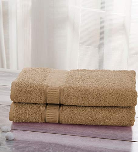 2-Pack 100% Cotton Bath Towels - Soft and Absorbent, Quick Dry, Fade Resistant, Machine Washable, Perfect for Home, Hotel, Spa