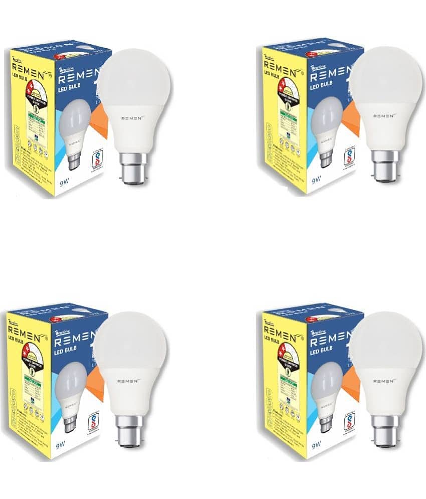 Remen Led Lites - 9W Cool Day Light LED Bulb ( Pack of 4 )