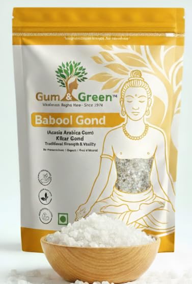 Gum & Green Babool Gond (Acacia Gum) | 100% Natural & Edible | Ayurvedic Strength & Vitality | Ideal for Gond Laddu | Raw Kikar Gum for Immunity | Winter Superfood | FSSAI Certified | 250g