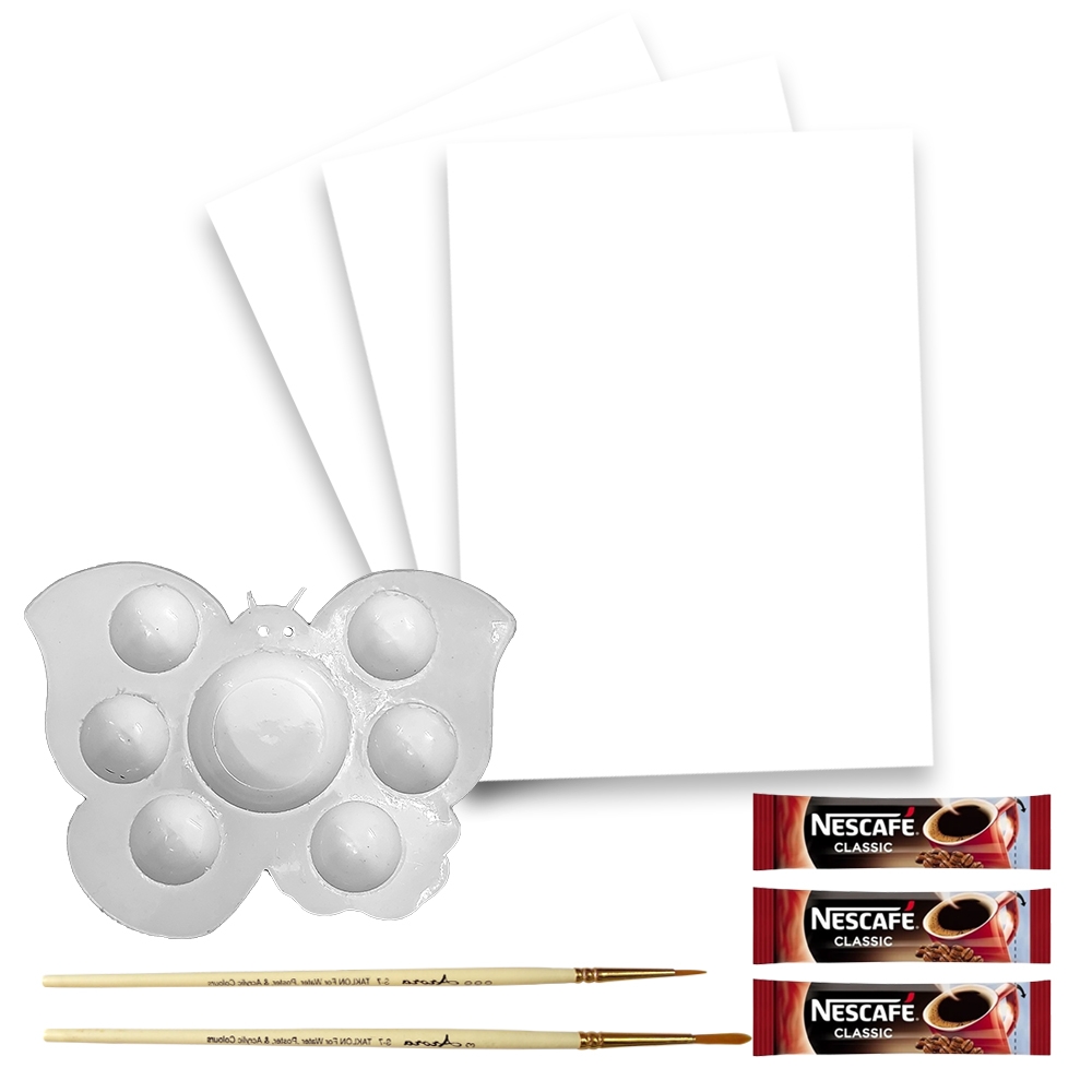 Coffee Painting on Greeting Card DIY Kit by Penkraft view 2