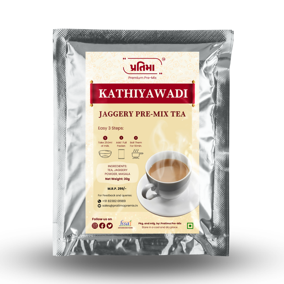 Kathiyawadi Jaggery Tea Pre-Mix – For 250ml Milk