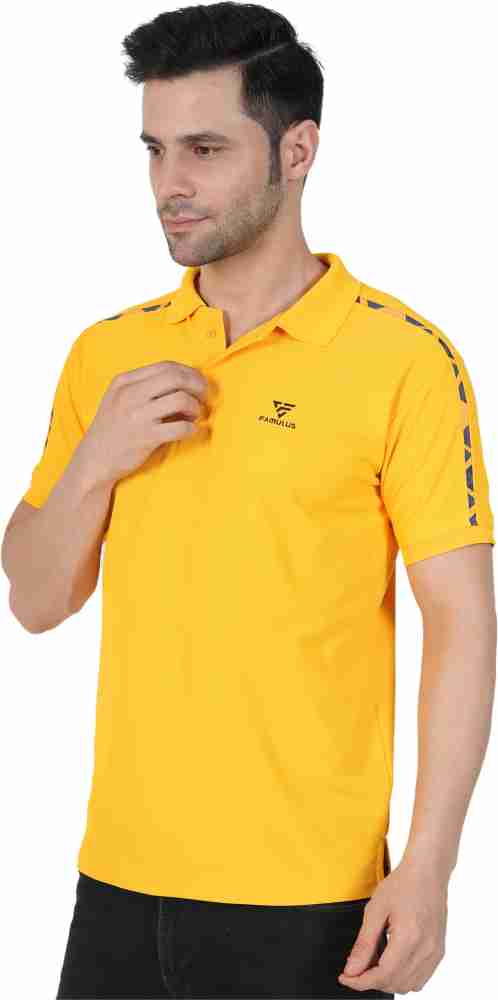 Yellow half sleeve t-shirt for men