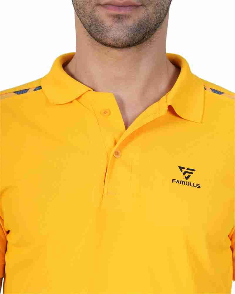 Yellow half sleeve t-shirt for men view 2