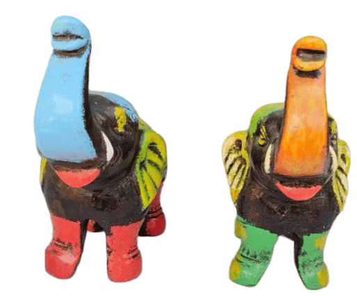 Terracotta Elephant Idol (Set of 2) view 2