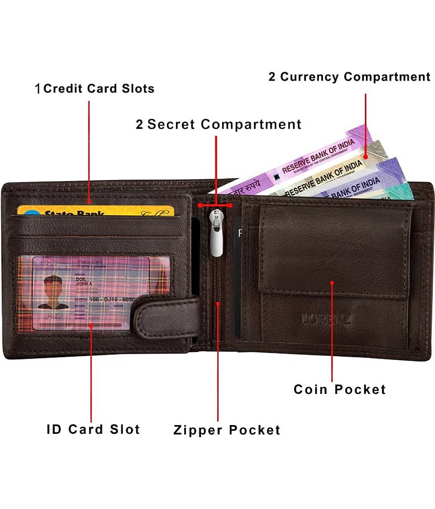 Lorenz Blue 100% Leather Men's RFID Wallet ( Pack of 1 ) view 2
