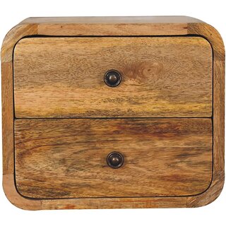 Mini Curve Oak-ish Floating Bedside view 2
