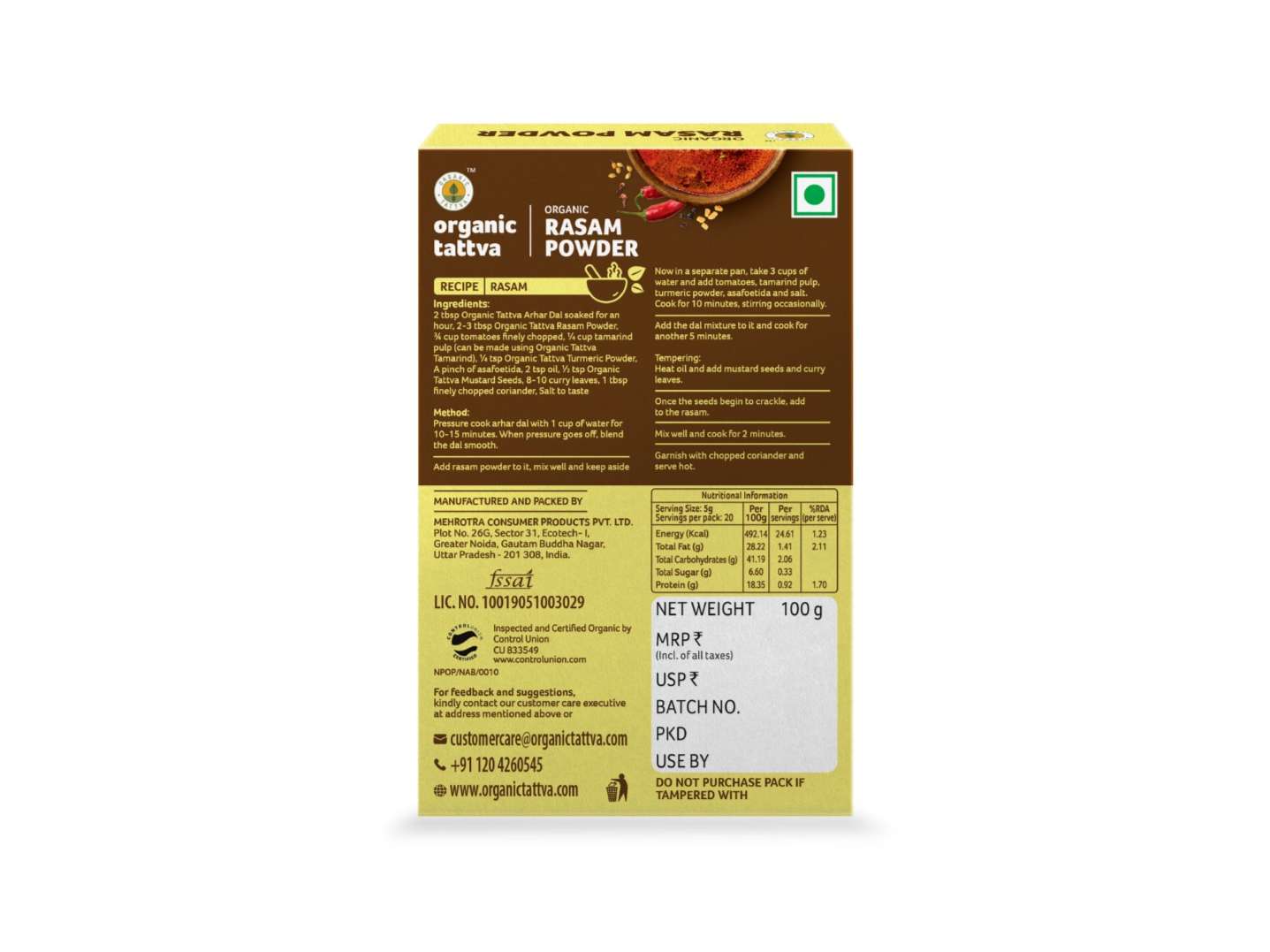 Organic Rasam Powder 100g view 2