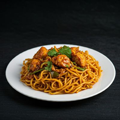 Chicken Noodles with Gobi Manchurian