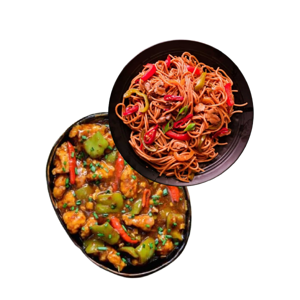 Chicken Hot Garlic With Noodles Meal