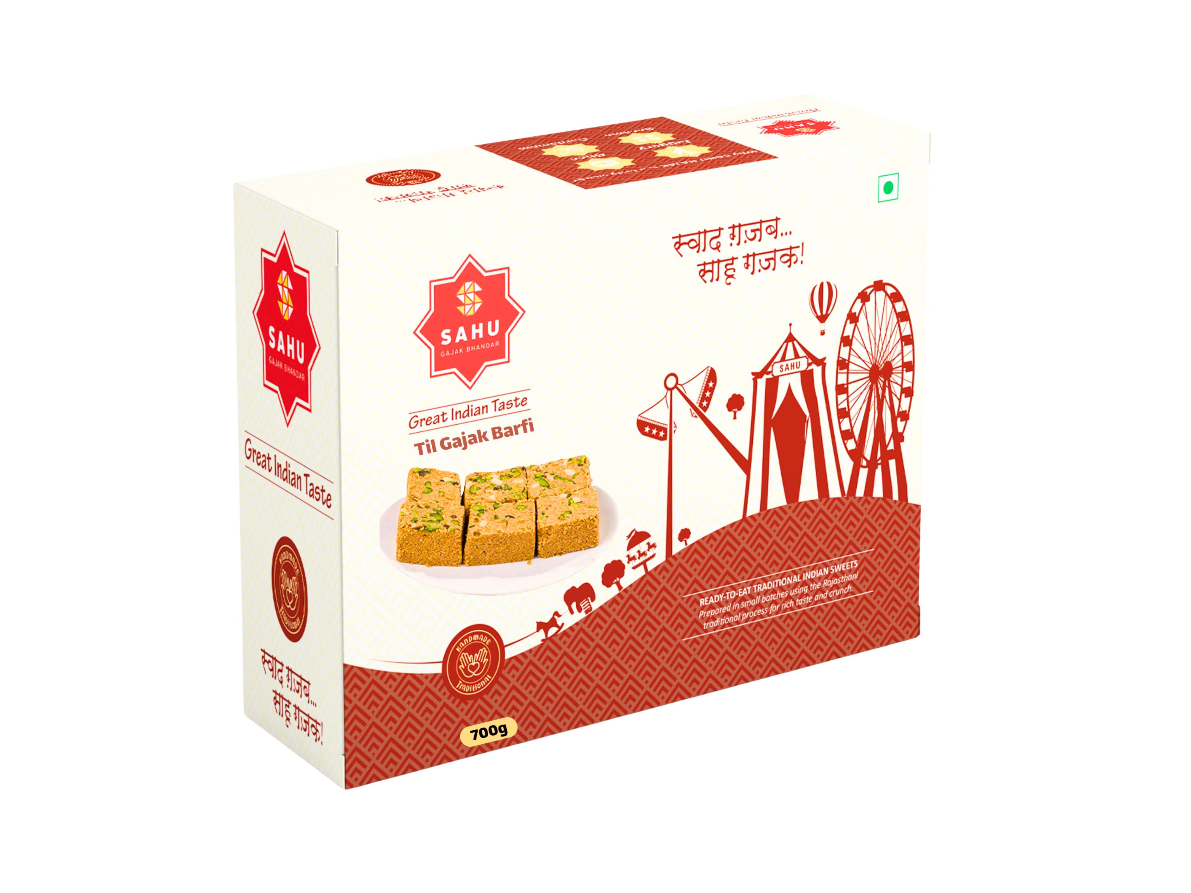 Sahu Gajak Bhandar Traditional Sesame Sweet, Gajak Til Barfi - 700g