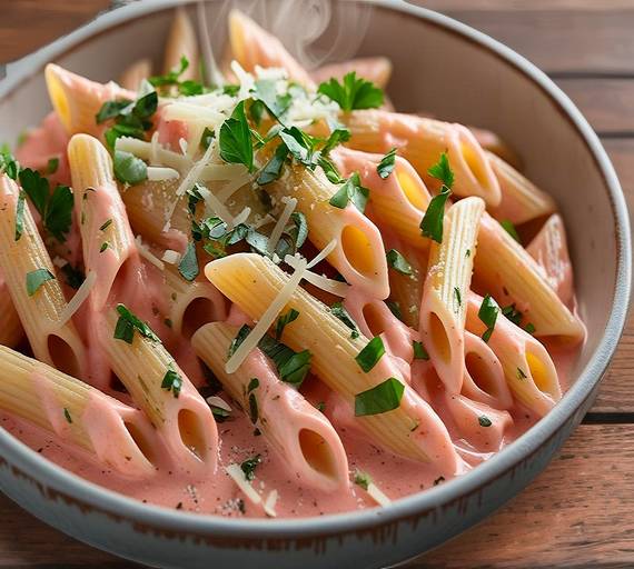 Pink pasta