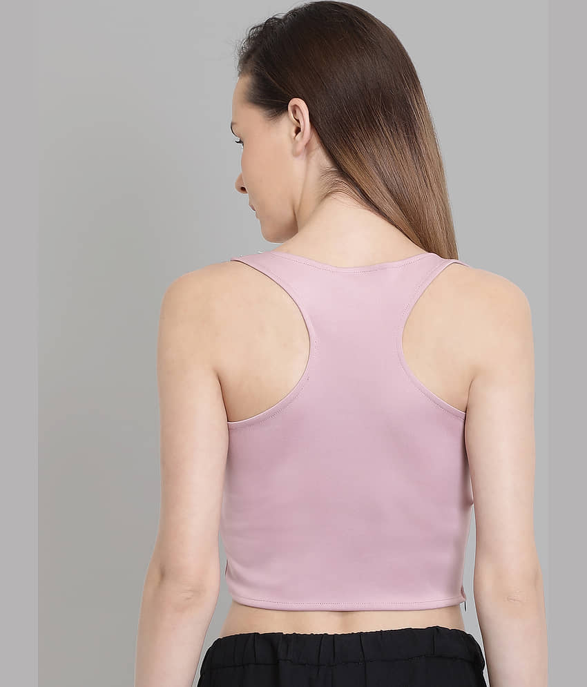Chimpaaanzee Women's Polyester Crop Top ( Pink ) view 2