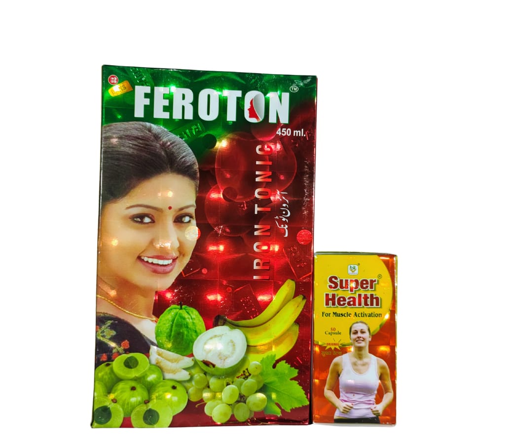 Dr. Biswas Good Health Capsules 50 + Feroton Iron Tonic 450ml | Blood Builder | Immunity & Energy Booster