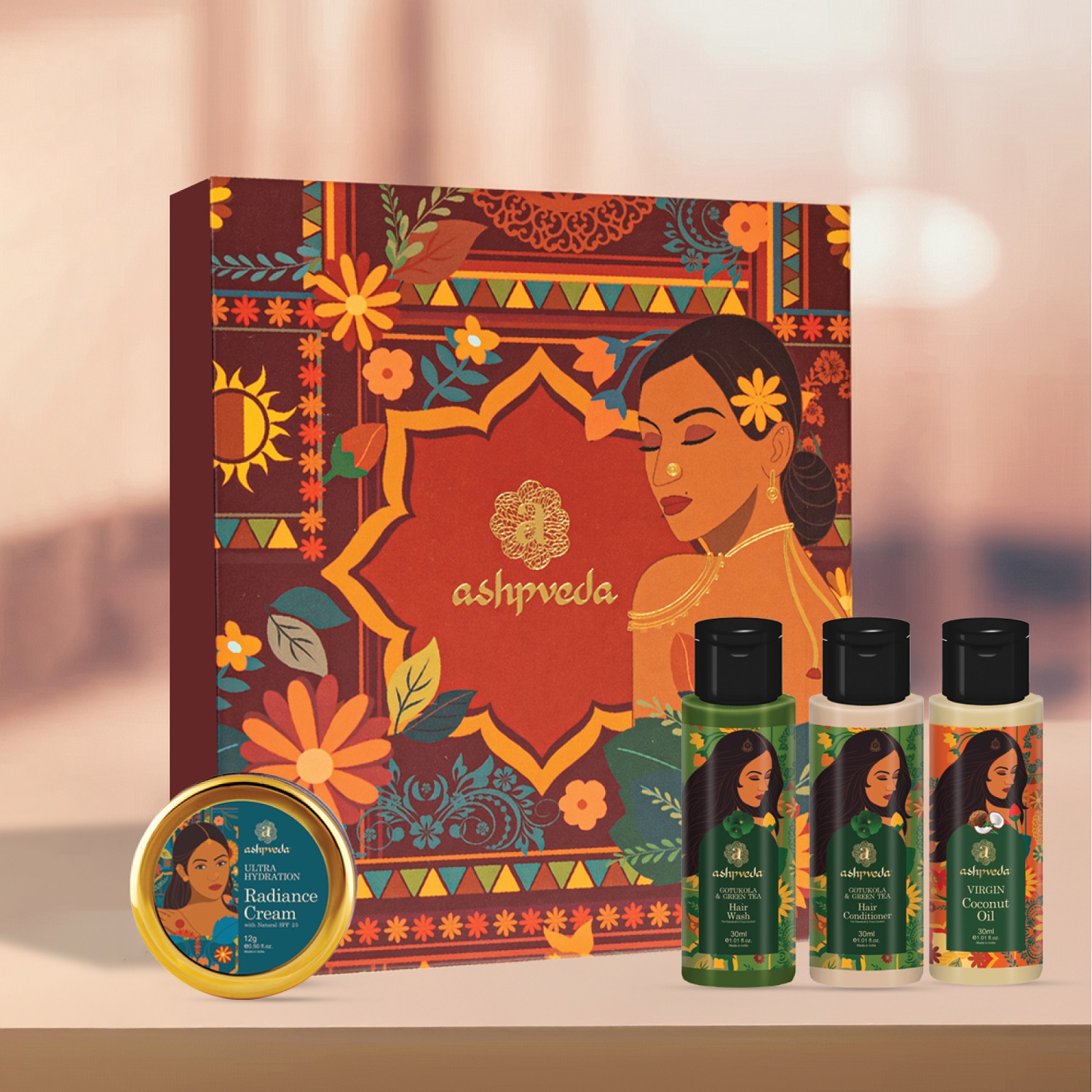 Ashpveda Mandakini Gift Box Hair & Skin Care Kit