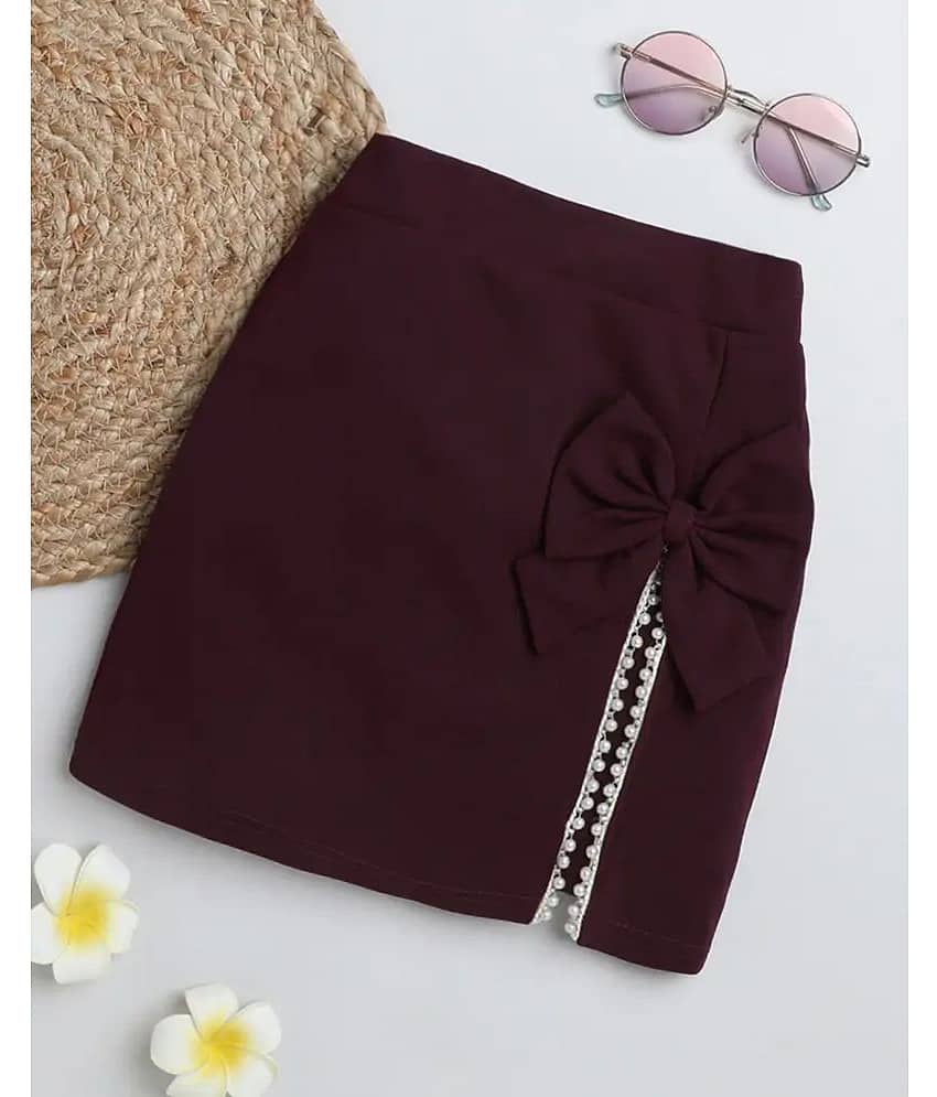 Addyvero Pack of 1 Girls Cotton Blend Straight Skirt ( Maroon )