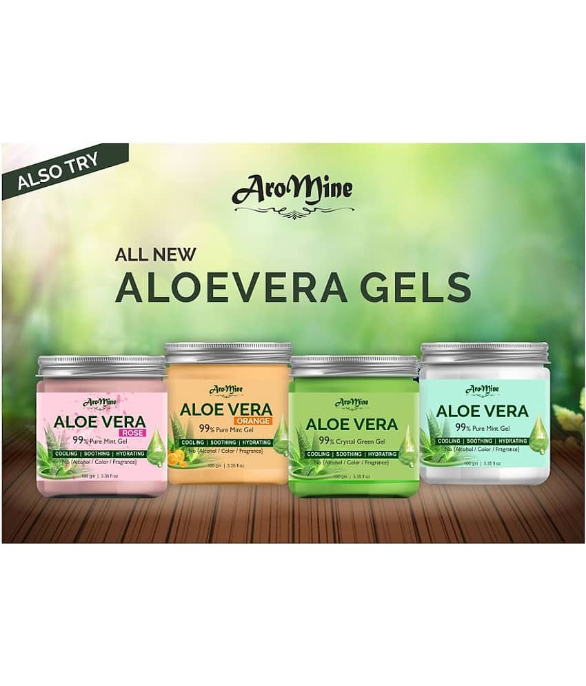 Aromine 99% Pure Green Aloevera Gel For Skin Whitening & Brightness Moisturizer 100 gm view 2