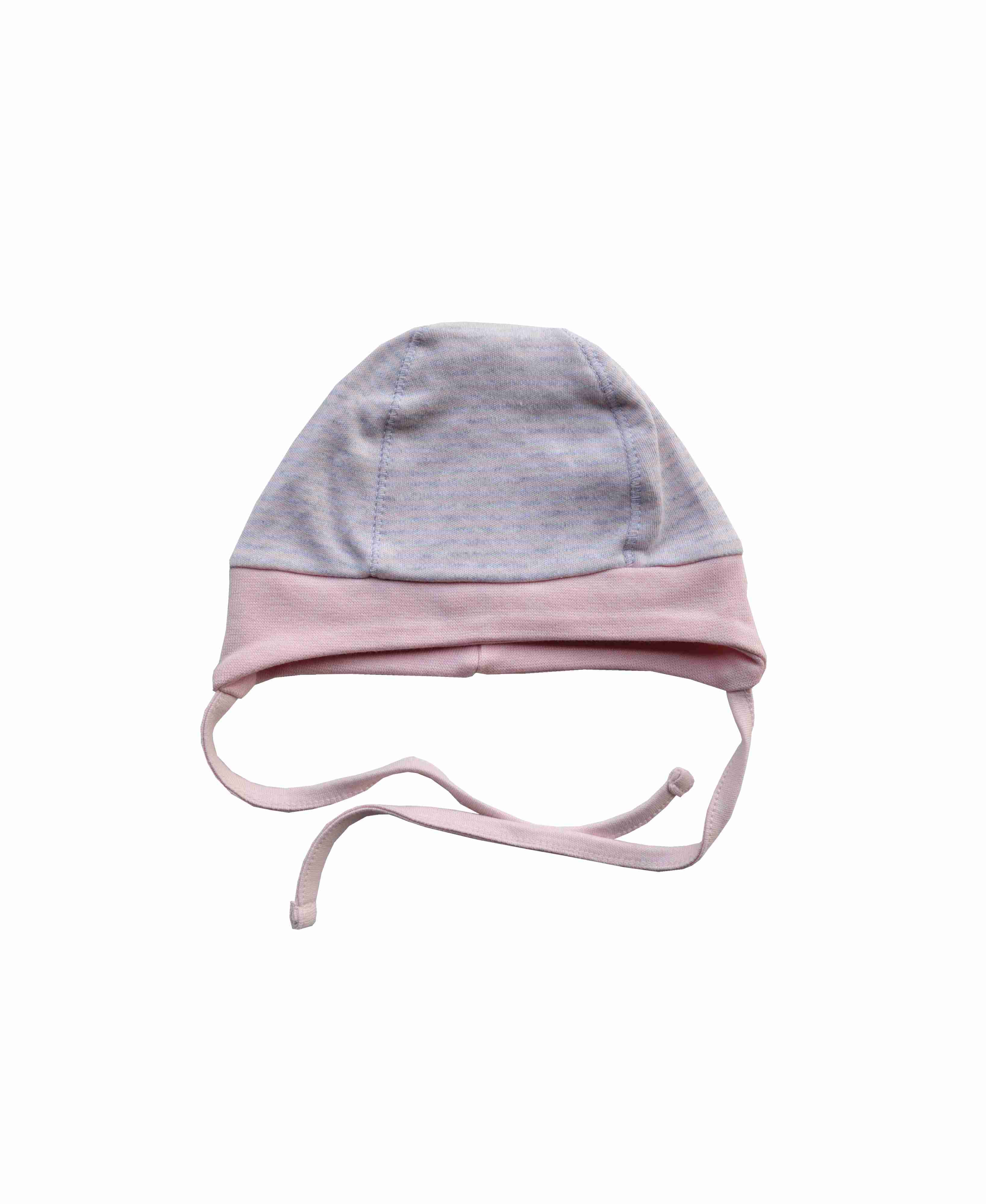 Baby's Girls Cap with string,Color-Grey/Pink