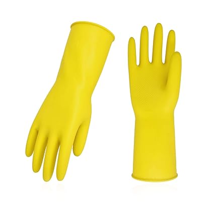 Aabha Reusable Rubber Hand Gloves for Washing/Cleaning Kitchen and Garden- Pair of 3 (Pink)