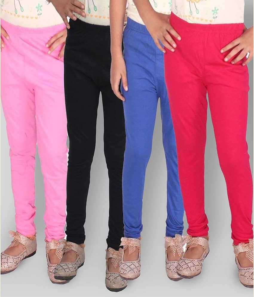 Famaya Pack of 4 Girls 100% Cotton Leggings ( Green )