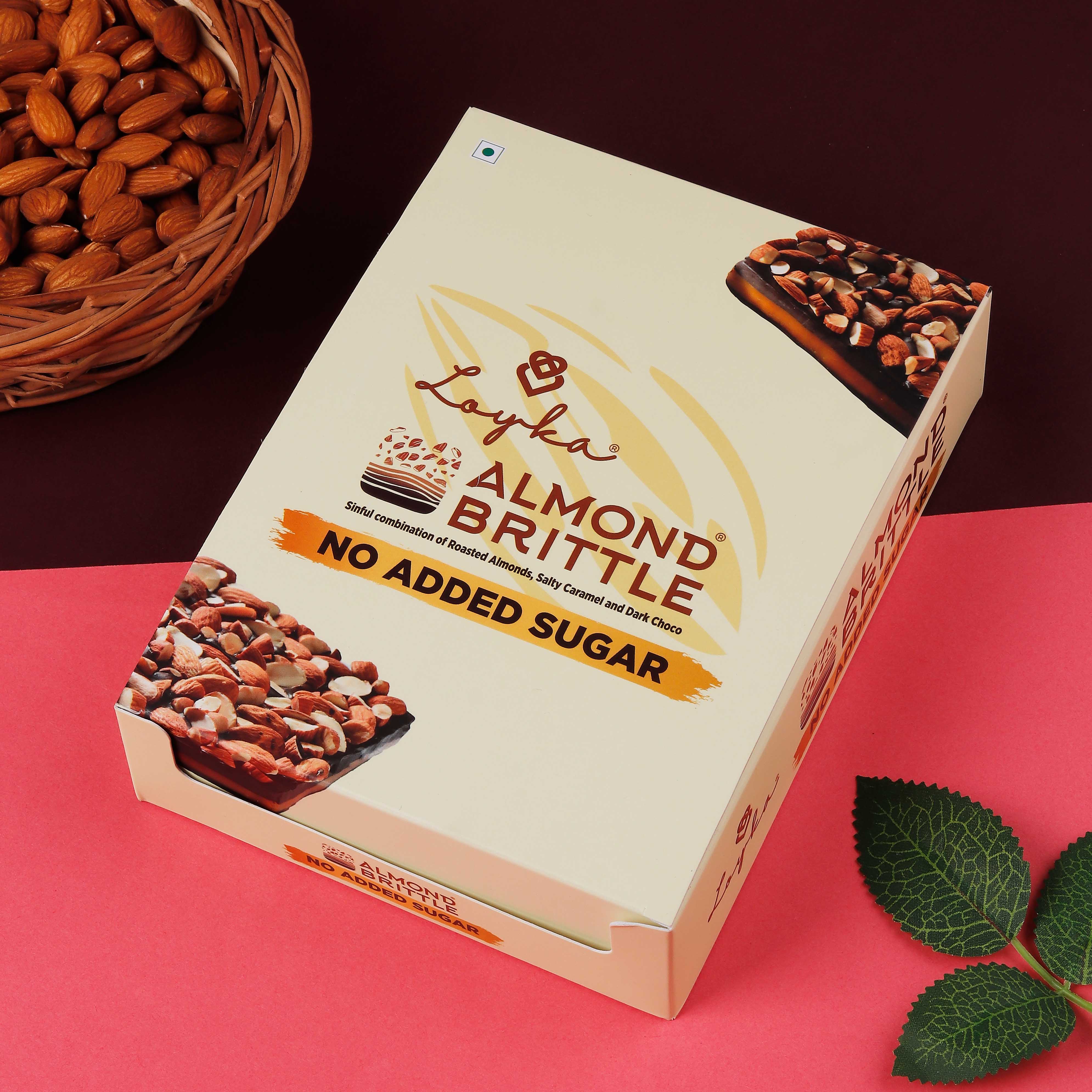 Loyka Almond Brittle (No Added Sugar), 12 Pcs Box, 204 gm view 2