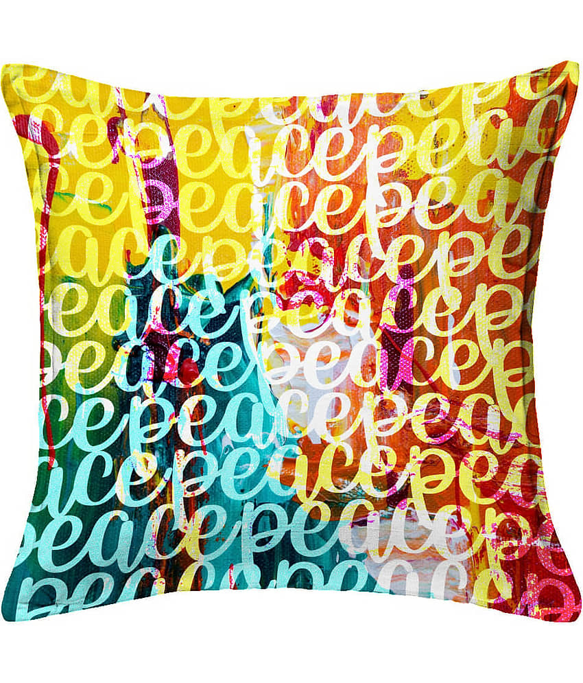 Houzzcode - Water Repellent Yellow Polyester Pillow Covers 40x40x3 ( Pack of 1 ) view 2