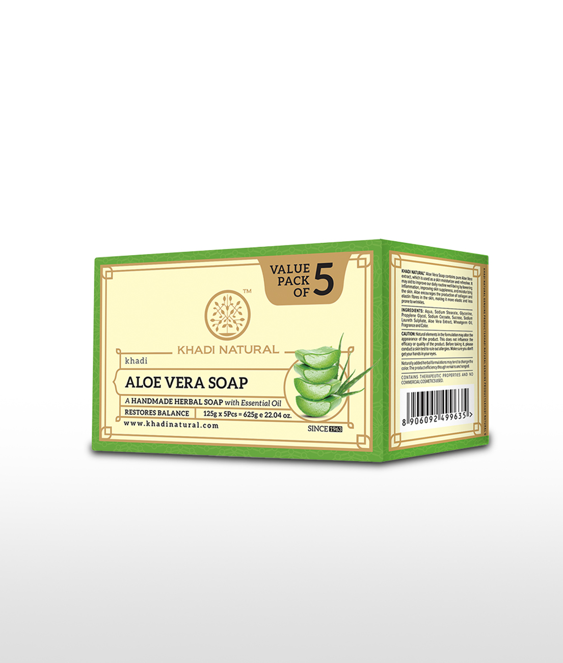 Khadi Natural Aloe Vera Soap Combo Pack Of 5 – 125gm Each view 2