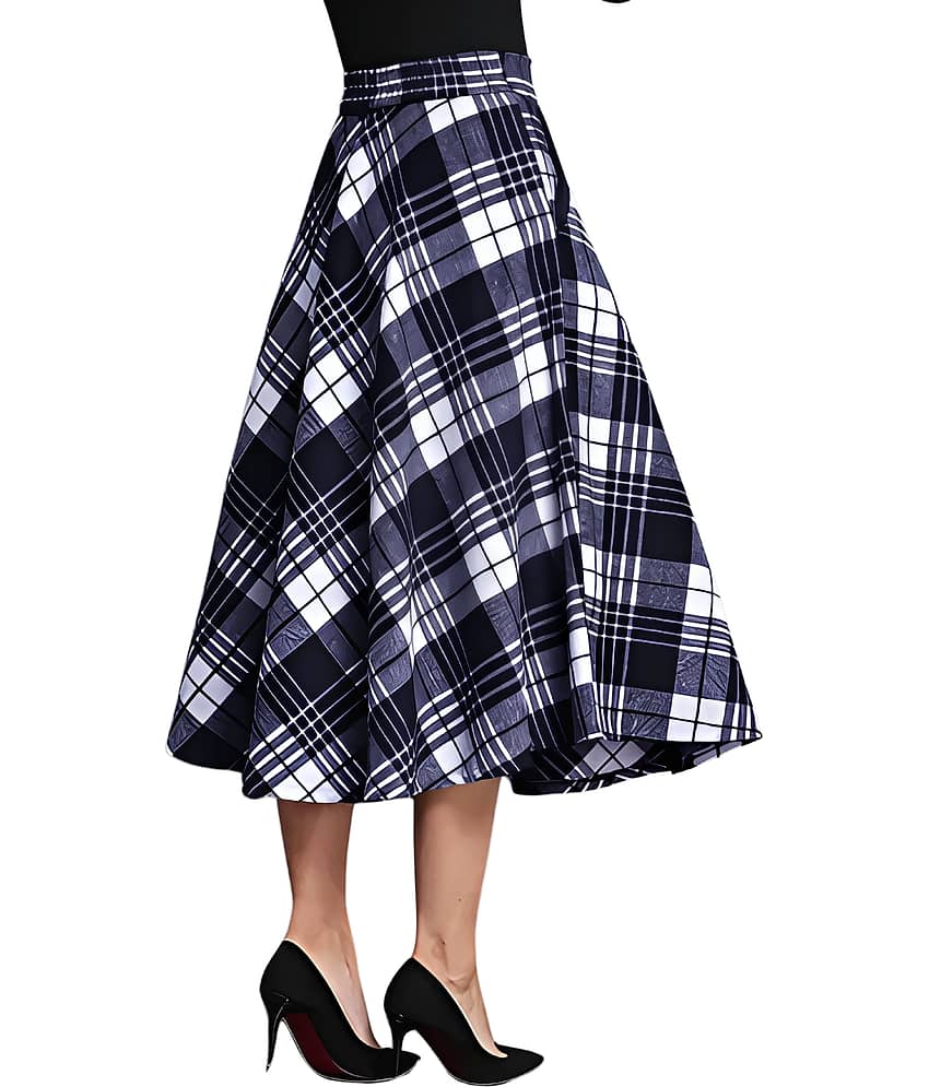ZELZIS Blue Cotton Women's Flared Skirt ( Pack of 1 )