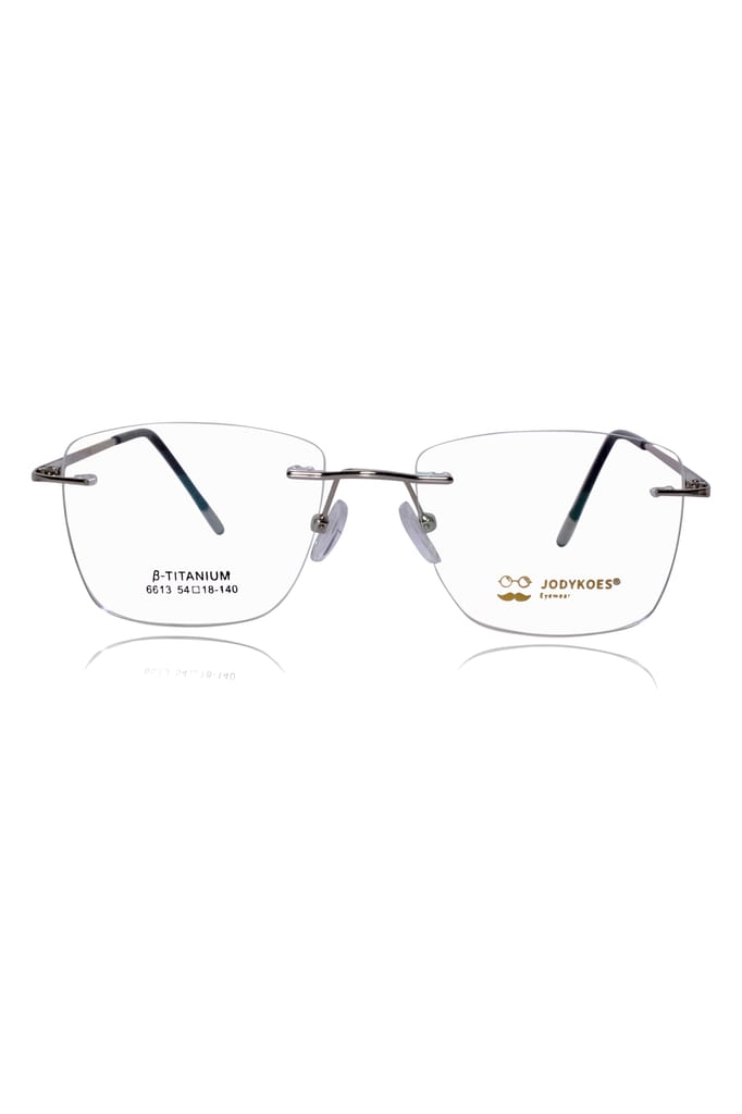 Jodykoes® Premium Rimless Frame for Women and Men: Stylish Rectangle Spectacle Eyeglasses with Anti-Glare Coating view 2