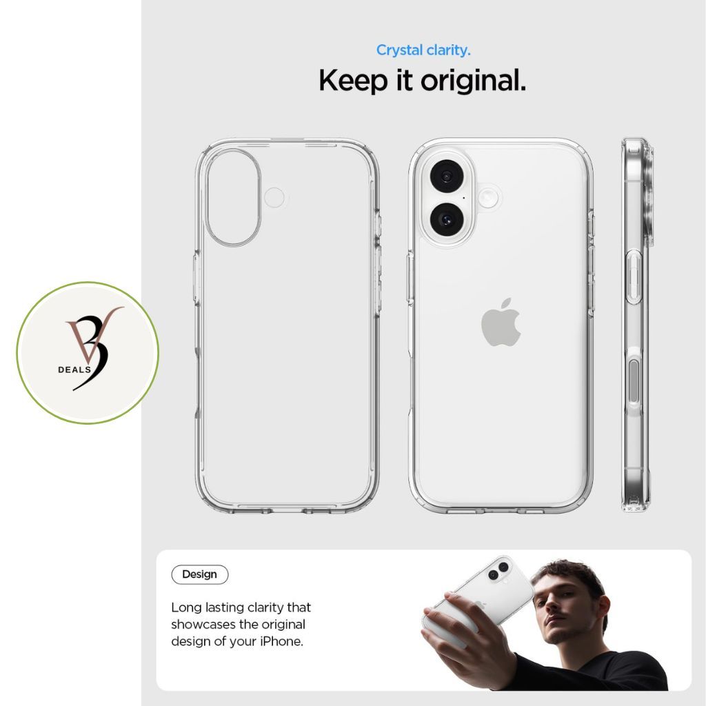 V3Deals Crystal Clear Hard Transparent Back Cover Compatible with iPhone 17 | Rigid Poly Carbonate Case | Raised Camera Protection Bump | Non-Yellowing Durable Phone Case (iPhone 17) view 2