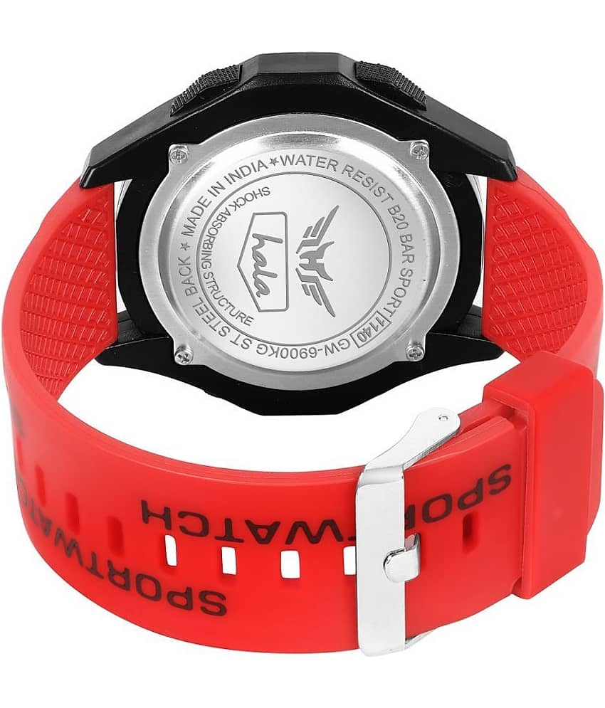 Hala - Red Silicon Digital Men's Watch view 2