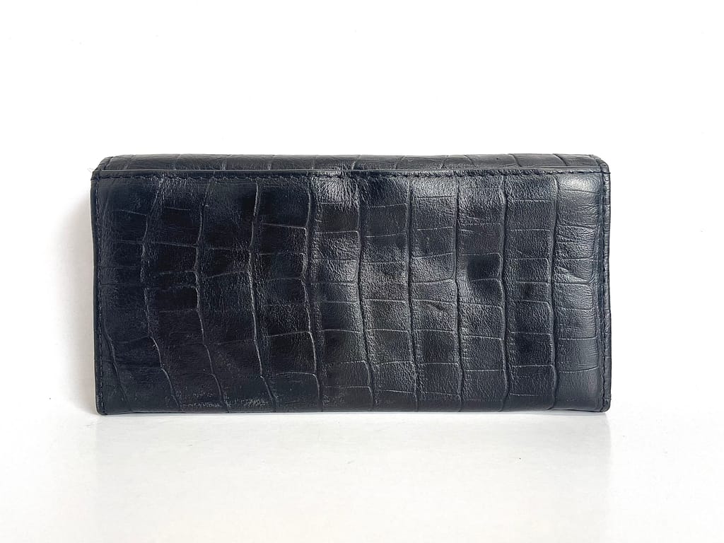 Women's Black Crocodile Embossed Hand Wallet