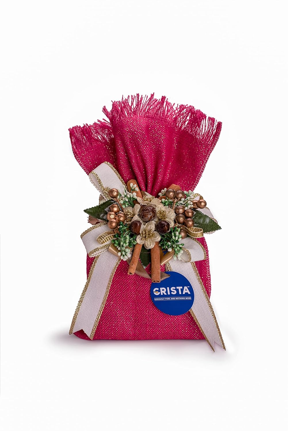 CRISTA Earthy Spice Potli - Pink, Diwali Gift|Pure Spice Gifting, 375 gm - Pack of 4