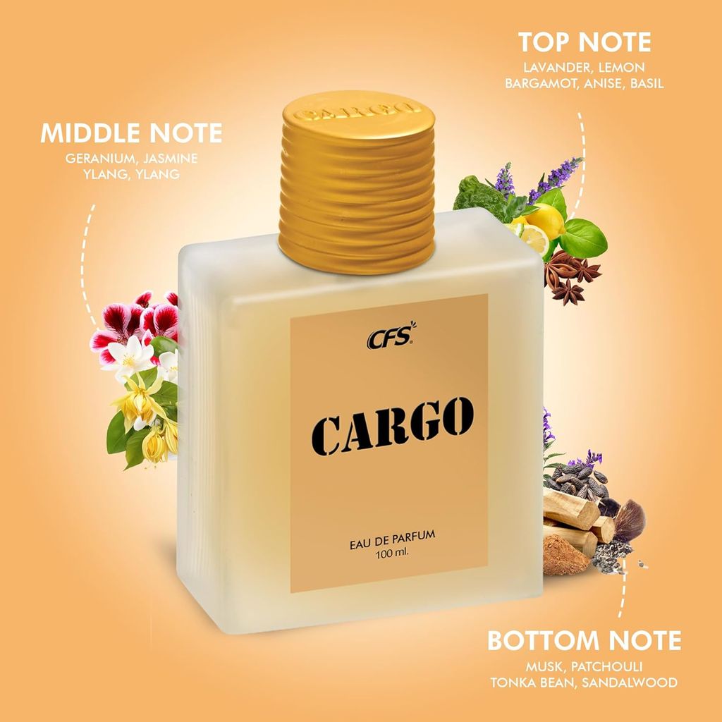 CFS CREATIVE FRAGRANCE SERIES Cargo Khakhi Perfume Spray For Men, 100ml - Patchouli, Jasmine, Sandalwood & Lavender view 2